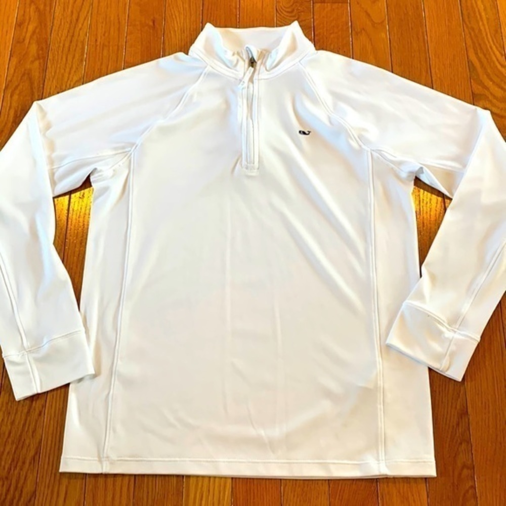 VINEYARD VINES PERFORMANCE 1/4 Zip Shirt Top 16 White